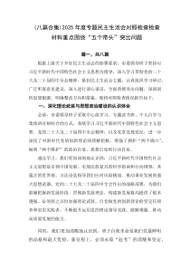 [8篇]2026年度专题民主生活会对照检查检查材料重点围绕“五个带头”突出问题