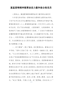 重温雷锋精神凝聚奋进力量争做合格党员