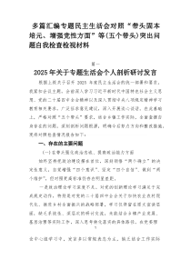 【多例】专题民主生活会对照“带头固本培元、增强党性方面”等（五个带头）突出问题自我检查检视材料