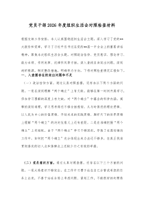党员干部2026年度组织生活会对照检查材料