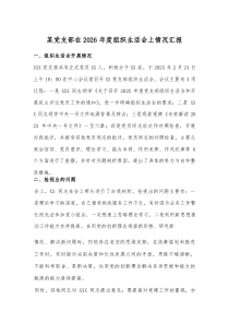 某党支部2026年度组织生活会上情况汇报