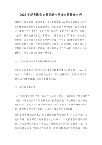 纪检监察组党支部2026年组织生活会对照检查3200字