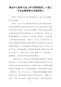 理论中心组学习会上学习贯彻党的二十届三中全会精神研讨交流材料4