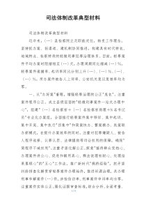 司法体制改革典型材料