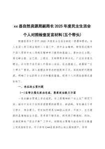 2026年度民主生活会个人对照检查发言材料（五个带头）三篇