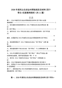 2026年度民主生活会对照检视发言材料（四个带头反面案例剖析）11篇（最新版）