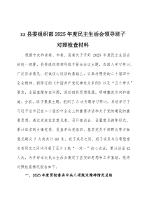 2026年度民主生活会领导班子对照检查材料 两篇
