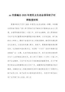 2026年度民主生活会领导班子对照检查材料3篇