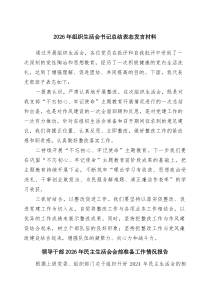 2026年组织生活会书记总结表态发言材料（共8篇）