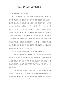 科技局2025年工作要点