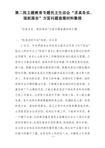 第二批主题教育专题民主生活会“求真务实、狠抓落实”方面问题查摆材料整理