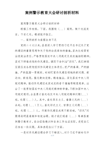 案例警示教育大会研讨剖析材料