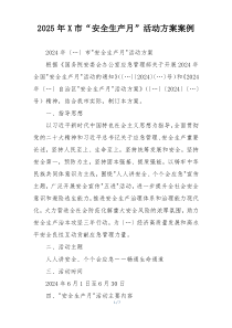 2025年X市“安全生产月”活动方案案例