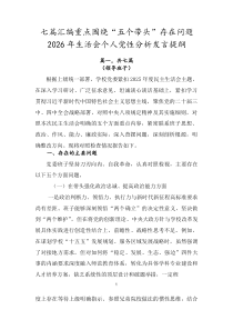 [7篇优]重点围绕“五个带头”存在问题2026年生活会个人党性分析发言提纲