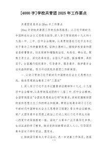 [4000字]学校共青团2025年工作要点