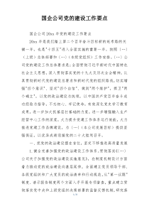 国企公司党的建设工作要点