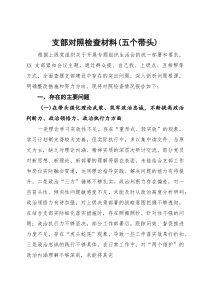 支部2026年度组织生活会对照检查材料