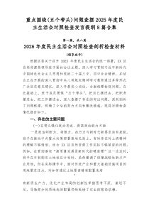 重点围绕（五个带头）问题查摆2026年度民主生活会对照检查发言提纲8篇合集