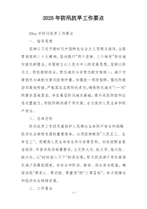 2025年防汛抗旱工作要点