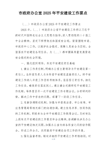 市政府办公室2025年平安建设工作要点