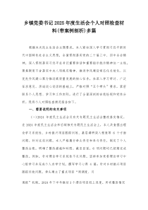 乡镇党委书记2026年度生活会个人对照检查材料(带案例剖析)多篇