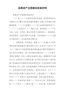 县推进产业园建设经验材料