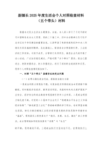 副镇长2026年度生活会个人对照检查材料(五个带头)材料