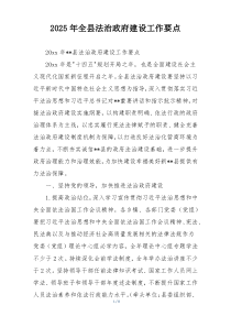 2025年全县法治政府建设工作要点