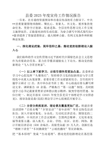 县委2026年度宣传工作情况报告
