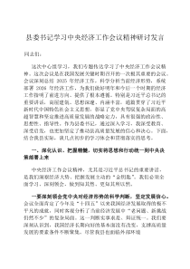 县委书记学习中央经济工作会议精神研讨发言