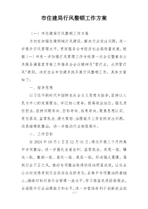 市住建局行风整顿工作方案