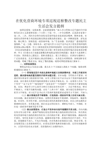 在优化营商环境专项巡视巡察整改专题民主生活会发言提纲