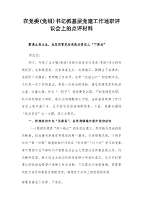 在党委（党组）书记抓基层党建工作述职评议会上的点评材料