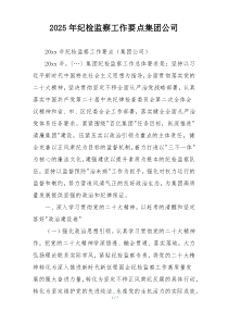 2025年纪检监察工作要点集团公司