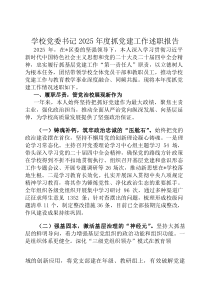 学校党委书记2026年度抓党建工作述职报告