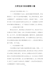 大学生实习实训感悟3篇