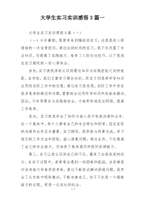 大学生实习实训感悟3篇一