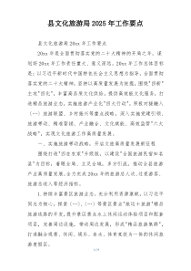 县文化旅游局2025年工作要点