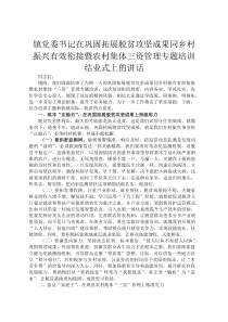 镇党委书记在巩固拓展脱贫攻坚成果同乡村振兴有效衔接暨农村集体三资管理专题培训结业式上的讲话