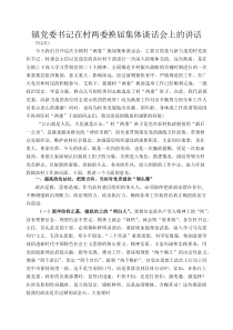 镇党委书记在村两委换届集体谈话会上的讲话