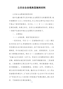 公共安全治理典型案例材料