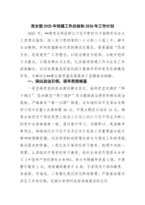 (6篇)党支部2026年党建工作总结和2026年工作计划（合集）