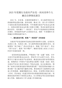 2026年度履行全面从严治党一岗双责和个人廉洁自律情况报告
