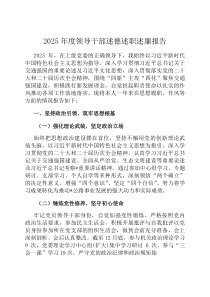 2026年度领导干部述德述职述廉报告