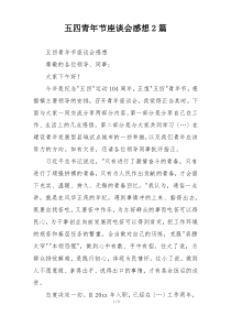 五四青年节座谈会感想2篇