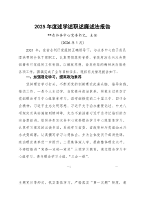 党委书记2026年度述学述职述廉述法报告