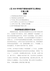 区2026年年轻干部培训班学习心得体会(8篇)