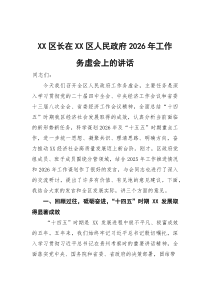 区人民政府2026年工作务虚会上的讲话