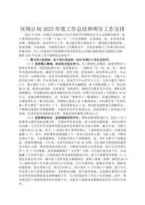 区统计局2026年度工作总结和明年工作安排