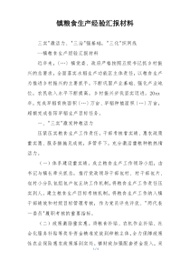 镇粮食生产经验汇报材料